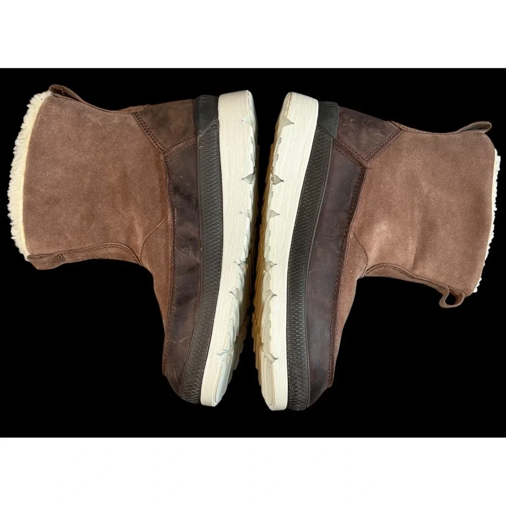 Manitobah Men's Waterproof Mesa Pull-On Leather Boots Shearling Lining Sz 11.5